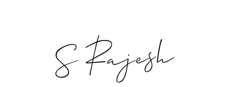 The best way (Allison_Script) to make a short signature is to pick only two or three words in your name. The name S Rajesh include a total of six letters. For converting this name. S Rajesh signature style 2 images and pictures png