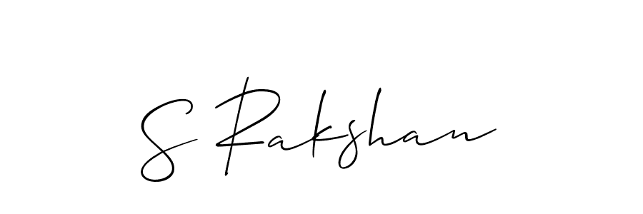 Design your own signature with our free online signature maker. With this signature software, you can create a handwritten (Allison_Script) signature for name S Rakshan. S Rakshan signature style 2 images and pictures png