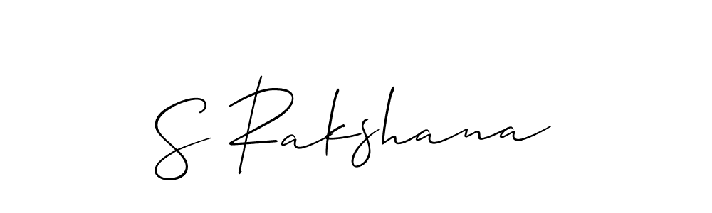 Also You can easily find your signature by using the search form. We will create S Rakshana name handwritten signature images for you free of cost using Allison_Script sign style. S Rakshana signature style 2 images and pictures png