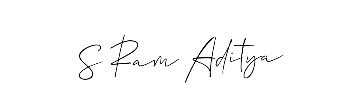 How to make S Ram Aditya name signature. Use Allison_Script style for creating short signs online. This is the latest handwritten sign. S Ram Aditya signature style 2 images and pictures png