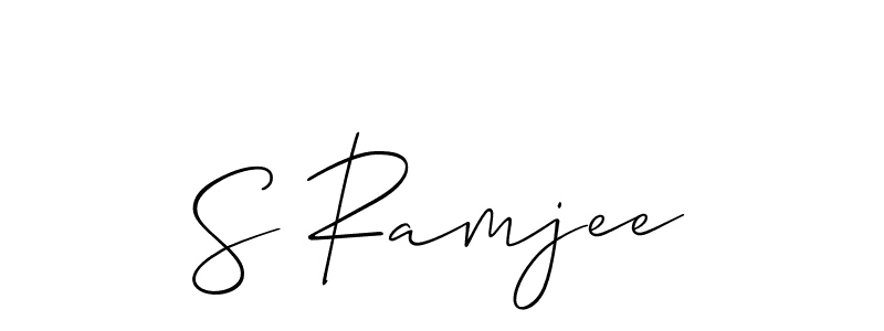 The best way (Allison_Script) to make a short signature is to pick only two or three words in your name. The name S Ramjee include a total of six letters. For converting this name. S Ramjee signature style 2 images and pictures png