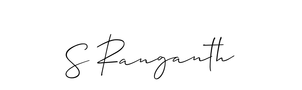 Make a beautiful signature design for name S Ranganth. With this signature (Allison_Script) style, you can create a handwritten signature for free. S Ranganth signature style 2 images and pictures png