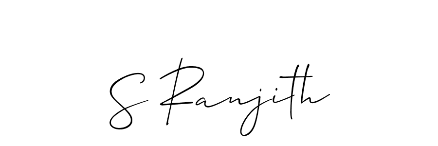 The best way (Allison_Script) to make a short signature is to pick only two or three words in your name. The name S Ranjith include a total of six letters. For converting this name. S Ranjith signature style 2 images and pictures png