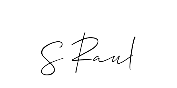 How to make S Raul signature? Allison_Script is a professional autograph style. Create handwritten signature for S Raul name. S Raul signature style 2 images and pictures png