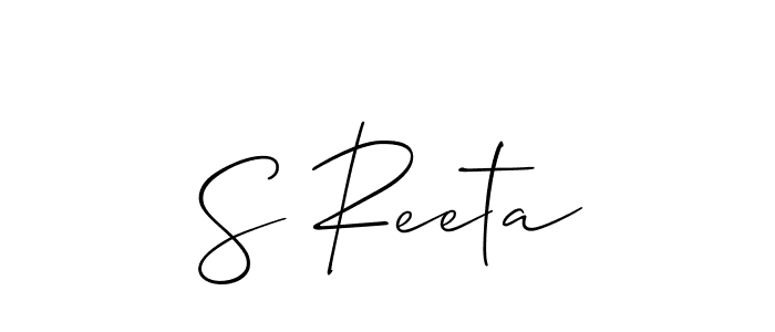 Allison_Script is a professional signature style that is perfect for those who want to add a touch of class to their signature. It is also a great choice for those who want to make their signature more unique. Get S Reeta name to fancy signature for free. S Reeta signature style 2 images and pictures png
