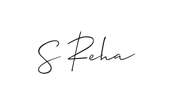 Make a beautiful signature design for name S Reha. With this signature (Allison_Script) style, you can create a handwritten signature for free. S Reha signature style 2 images and pictures png