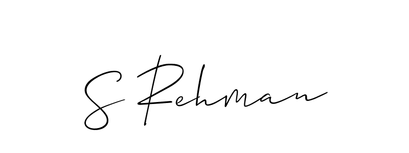 Use a signature maker to create a handwritten signature online. With this signature software, you can design (Allison_Script) your own signature for name S Rehman. S Rehman signature style 2 images and pictures png