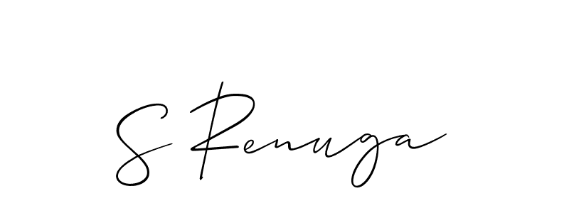 Allison_Script is a professional signature style that is perfect for those who want to add a touch of class to their signature. It is also a great choice for those who want to make their signature more unique. Get S Renuga name to fancy signature for free. S Renuga signature style 2 images and pictures png