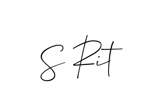 How to make S Rit name signature. Use Allison_Script style for creating short signs online. This is the latest handwritten sign. S Rit signature style 2 images and pictures png