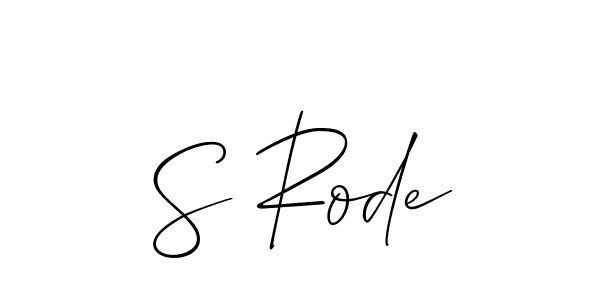 Make a beautiful signature design for name S Rode. With this signature (Allison_Script) style, you can create a handwritten signature for free. S Rode signature style 2 images and pictures png