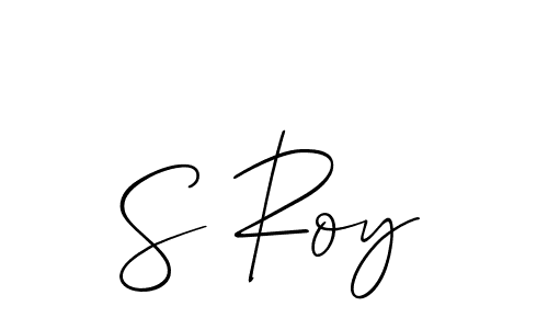 The best way (Allison_Script) to make a short signature is to pick only two or three words in your name. The name S Roy include a total of six letters. For converting this name. S Roy signature style 2 images and pictures png