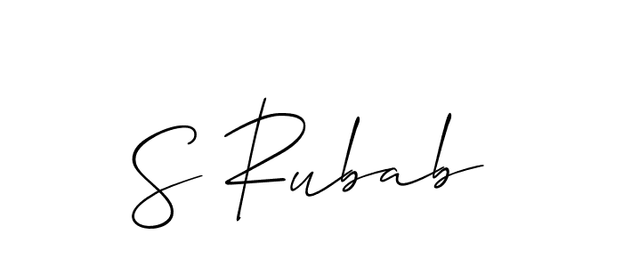 Create a beautiful signature design for name S Rubab. With this signature (Allison_Script) fonts, you can make a handwritten signature for free. S Rubab signature style 2 images and pictures png