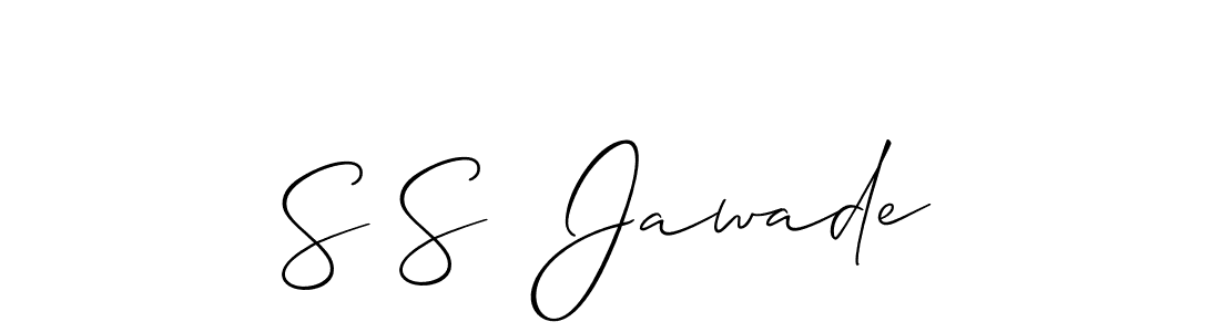 Also You can easily find your signature by using the search form. We will create S S  Jawade name handwritten signature images for you free of cost using Allison_Script sign style. S S  Jawade signature style 2 images and pictures png