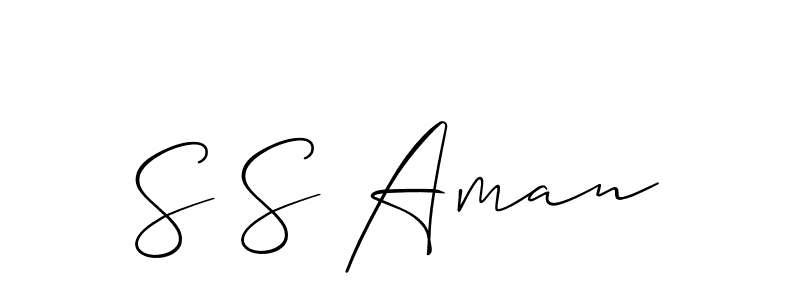 Make a beautiful signature design for name S S Aman. With this signature (Allison_Script) style, you can create a handwritten signature for free. S S Aman signature style 2 images and pictures png