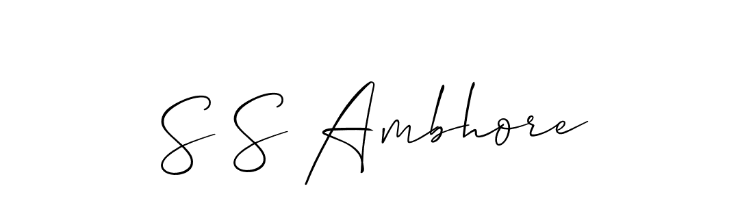 Allison_Script is a professional signature style that is perfect for those who want to add a touch of class to their signature. It is also a great choice for those who want to make their signature more unique. Get S S Ambhore name to fancy signature for free. S S Ambhore signature style 2 images and pictures png