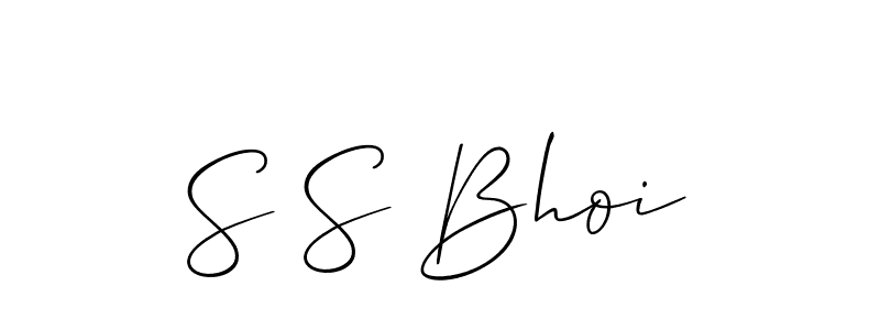 The best way (Allison_Script) to make a short signature is to pick only two or three words in your name. The name S S Bhoi include a total of six letters. For converting this name. S S Bhoi signature style 2 images and pictures png