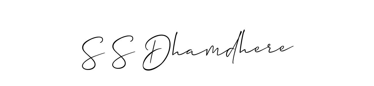 Make a beautiful signature design for name S S Dhamdhere. With this signature (Allison_Script) style, you can create a handwritten signature for free. S S Dhamdhere signature style 2 images and pictures png