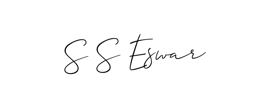 Similarly Allison_Script is the best handwritten signature design. Signature creator online .You can use it as an online autograph creator for name S S Eswar. S S Eswar signature style 2 images and pictures png