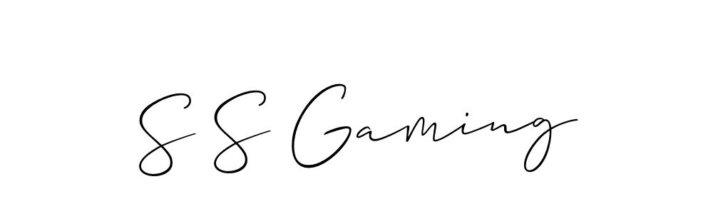 Use a signature maker to create a handwritten signature online. With this signature software, you can design (Allison_Script) your own signature for name S S Gaming. S S Gaming signature style 2 images and pictures png