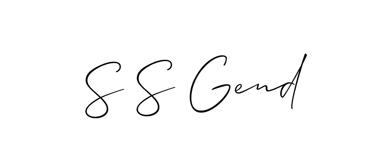 Also we have S S Gend name is the best signature style. Create professional handwritten signature collection using Allison_Script autograph style. S S Gend signature style 2 images and pictures png
