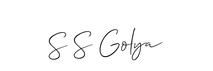 Design your own signature with our free online signature maker. With this signature software, you can create a handwritten (Allison_Script) signature for name S S Golya. S S Golya signature style 2 images and pictures png
