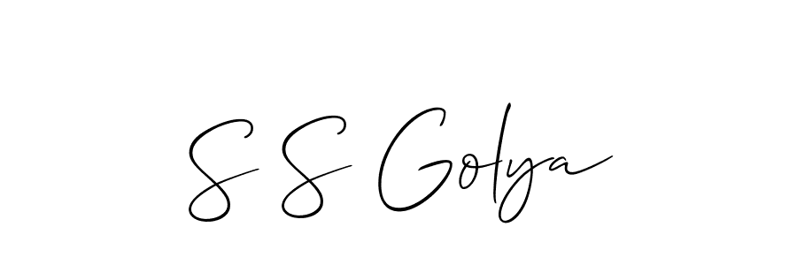 You should practise on your own different ways (Allison_Script) to write your name (S S Golya) in signature. don't let someone else do it for you. S S Golya signature style 2 images and pictures png