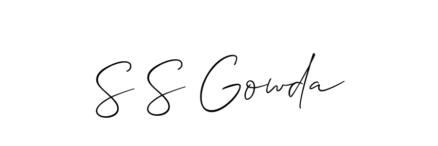 Make a beautiful signature design for name S S Gowda. With this signature (Allison_Script) style, you can create a handwritten signature for free. S S Gowda signature style 2 images and pictures png