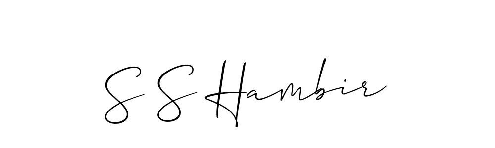 Similarly Allison_Script is the best handwritten signature design. Signature creator online .You can use it as an online autograph creator for name S S Hambir. S S Hambir signature style 2 images and pictures png