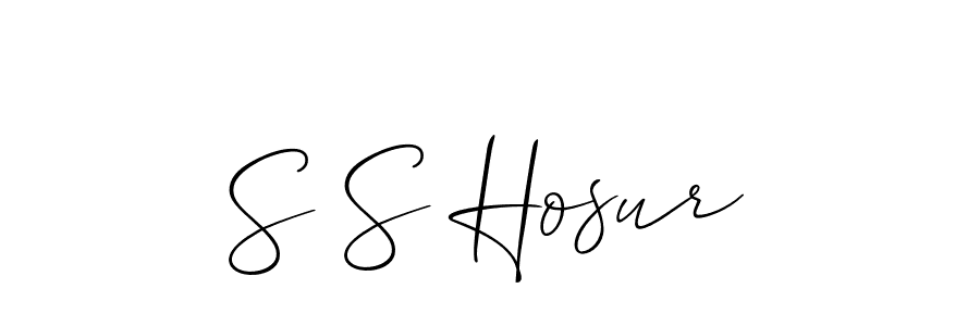 Also You can easily find your signature by using the search form. We will create S S Hosur name handwritten signature images for you free of cost using Allison_Script sign style. S S Hosur signature style 2 images and pictures png