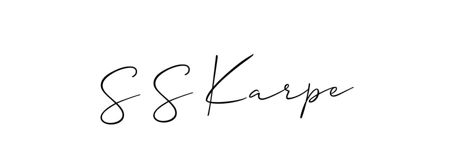 Also we have S S Karpe name is the best signature style. Create professional handwritten signature collection using Allison_Script autograph style. S S Karpe signature style 2 images and pictures png