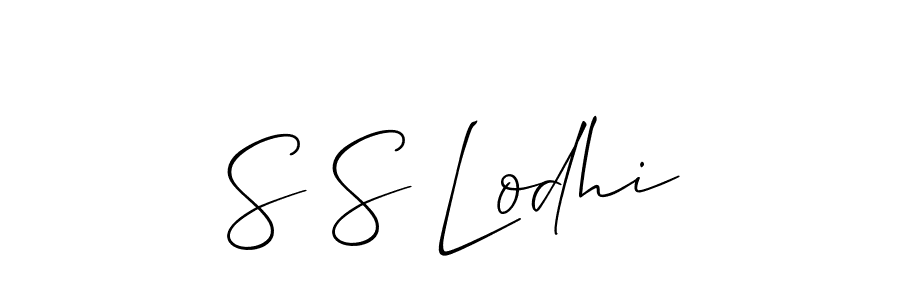 Use a signature maker to create a handwritten signature online. With this signature software, you can design (Allison_Script) your own signature for name S S Lodhi. S S Lodhi signature style 2 images and pictures png
