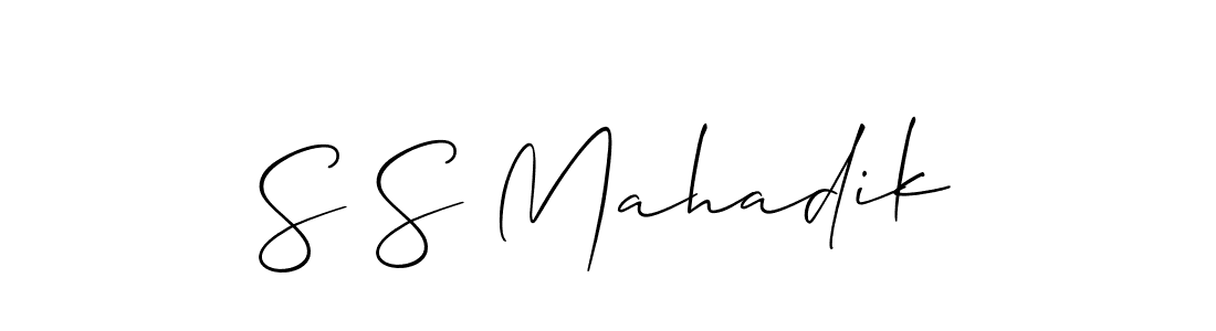 The best way (Allison_Script) to make a short signature is to pick only two or three words in your name. The name S S Mahadik include a total of six letters. For converting this name. S S Mahadik signature style 2 images and pictures png