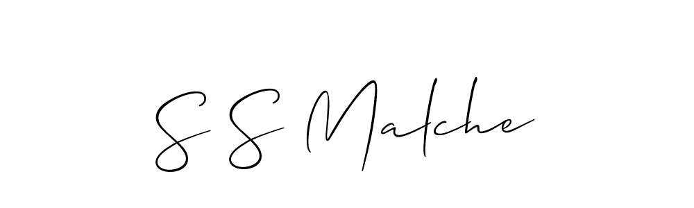 Design your own signature with our free online signature maker. With this signature software, you can create a handwritten (Allison_Script) signature for name S S Malche. S S Malche signature style 2 images and pictures png