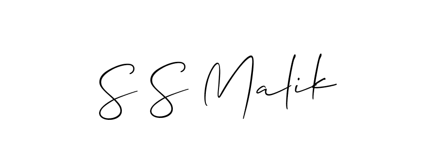 The best way (Allison_Script) to make a short signature is to pick only two or three words in your name. The name S S Malik include a total of six letters. For converting this name. S S Malik signature style 2 images and pictures png