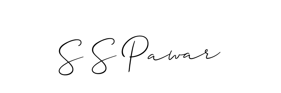 Create a beautiful signature design for name S S Pawar. With this signature (Allison_Script) fonts, you can make a handwritten signature for free. S S Pawar signature style 2 images and pictures png