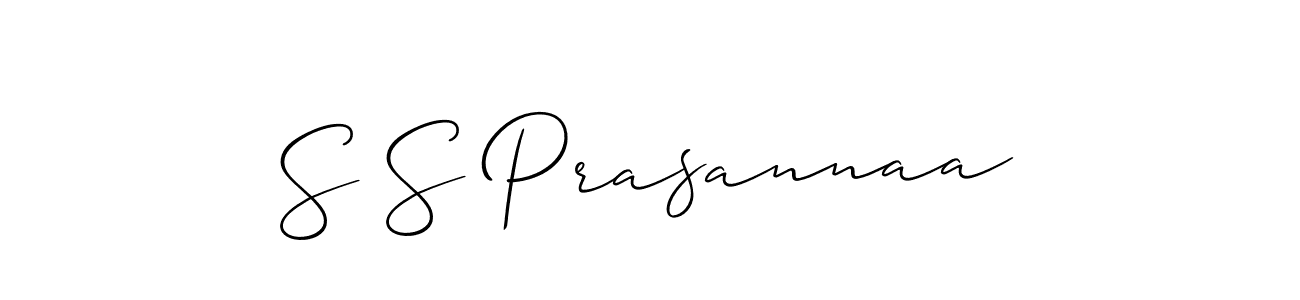 Make a short S S Prasannaa signature style. Manage your documents anywhere anytime using Allison_Script. Create and add eSignatures, submit forms, share and send files easily. S S Prasannaa signature style 2 images and pictures png