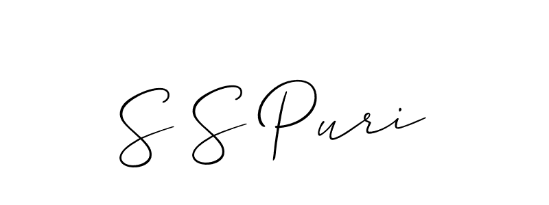 Design your own signature with our free online signature maker. With this signature software, you can create a handwritten (Allison_Script) signature for name S S Puri. S S Puri signature style 2 images and pictures png