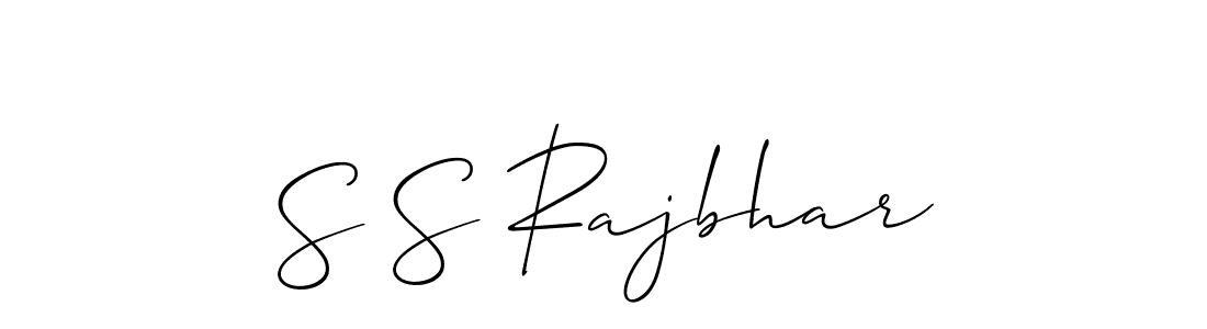 You should practise on your own different ways (Allison_Script) to write your name (S S Rajbhar) in signature. don't let someone else do it for you. S S Rajbhar signature style 2 images and pictures png