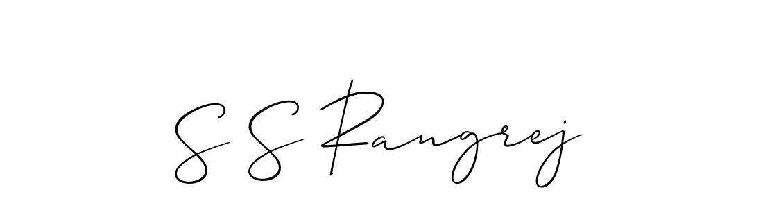 The best way (Allison_Script) to make a short signature is to pick only two or three words in your name. The name S S Rangrej include a total of six letters. For converting this name. S S Rangrej signature style 2 images and pictures png
