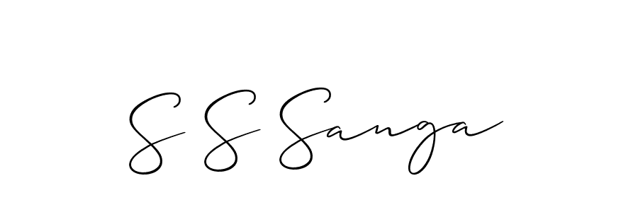 Also we have S S Sanga name is the best signature style. Create professional handwritten signature collection using Allison_Script autograph style. S S Sanga signature style 2 images and pictures png