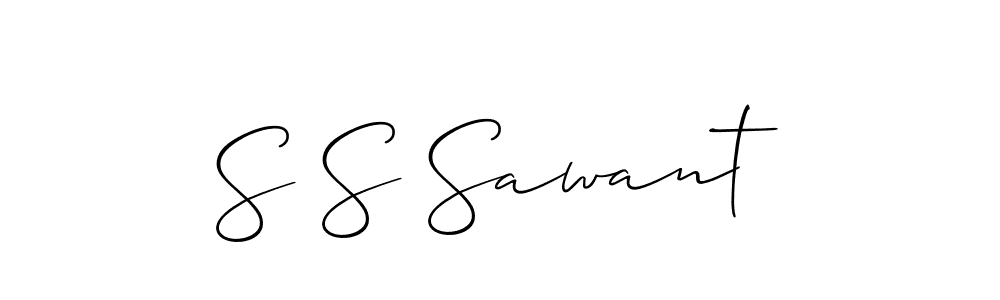 The best way (Allison_Script) to make a short signature is to pick only two or three words in your name. The name S S Sawant include a total of six letters. For converting this name. S S Sawant signature style 2 images and pictures png