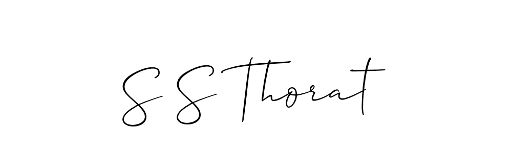 Use a signature maker to create a handwritten signature online. With this signature software, you can design (Allison_Script) your own signature for name S S Thorat. S S Thorat signature style 2 images and pictures png