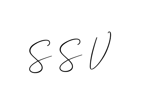 The best way (Allison_Script) to make a short signature is to pick only two or three words in your name. The name S S V include a total of six letters. For converting this name. S S V signature style 2 images and pictures png