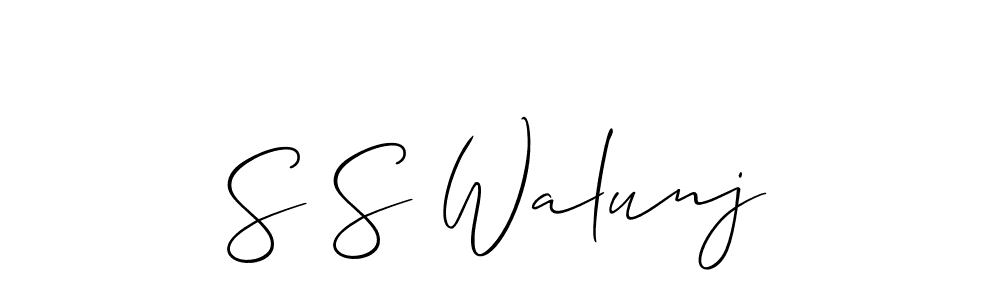 Design your own signature with our free online signature maker. With this signature software, you can create a handwritten (Allison_Script) signature for name S S Walunj. S S Walunj signature style 2 images and pictures png