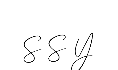 The best way (Allison_Script) to make a short signature is to pick only two or three words in your name. The name S S Y include a total of six letters. For converting this name. S S Y signature style 2 images and pictures png