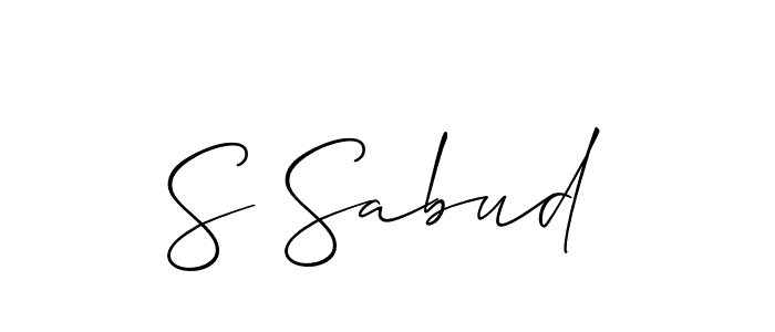 Make a short S Sabud signature style. Manage your documents anywhere anytime using Allison_Script. Create and add eSignatures, submit forms, share and send files easily. S Sabud signature style 2 images and pictures png