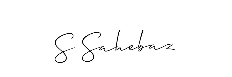 Use a signature maker to create a handwritten signature online. With this signature software, you can design (Allison_Script) your own signature for name S Sahebaz. S Sahebaz signature style 2 images and pictures png