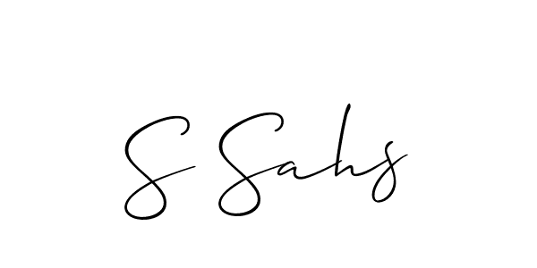 How to make S Sahs name signature. Use Allison_Script style for creating short signs online. This is the latest handwritten sign. S Sahs signature style 2 images and pictures png