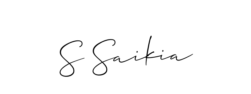 Also we have S Saikia name is the best signature style. Create professional handwritten signature collection using Allison_Script autograph style. S Saikia signature style 2 images and pictures png