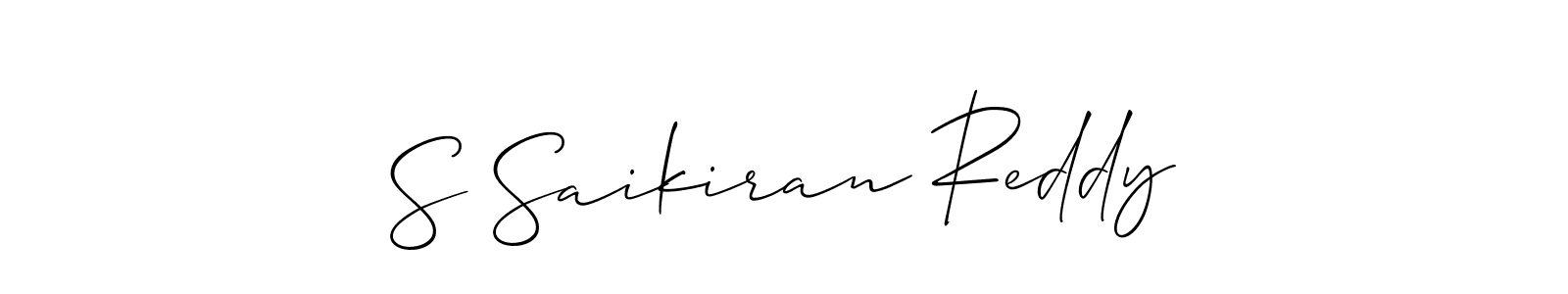 Also You can easily find your signature by using the search form. We will create S Saikiran Reddy name handwritten signature images for you free of cost using Allison_Script sign style. S Saikiran Reddy signature style 2 images and pictures png